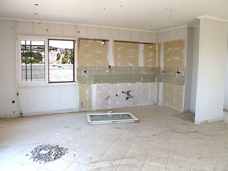 Unfinished home remodel project